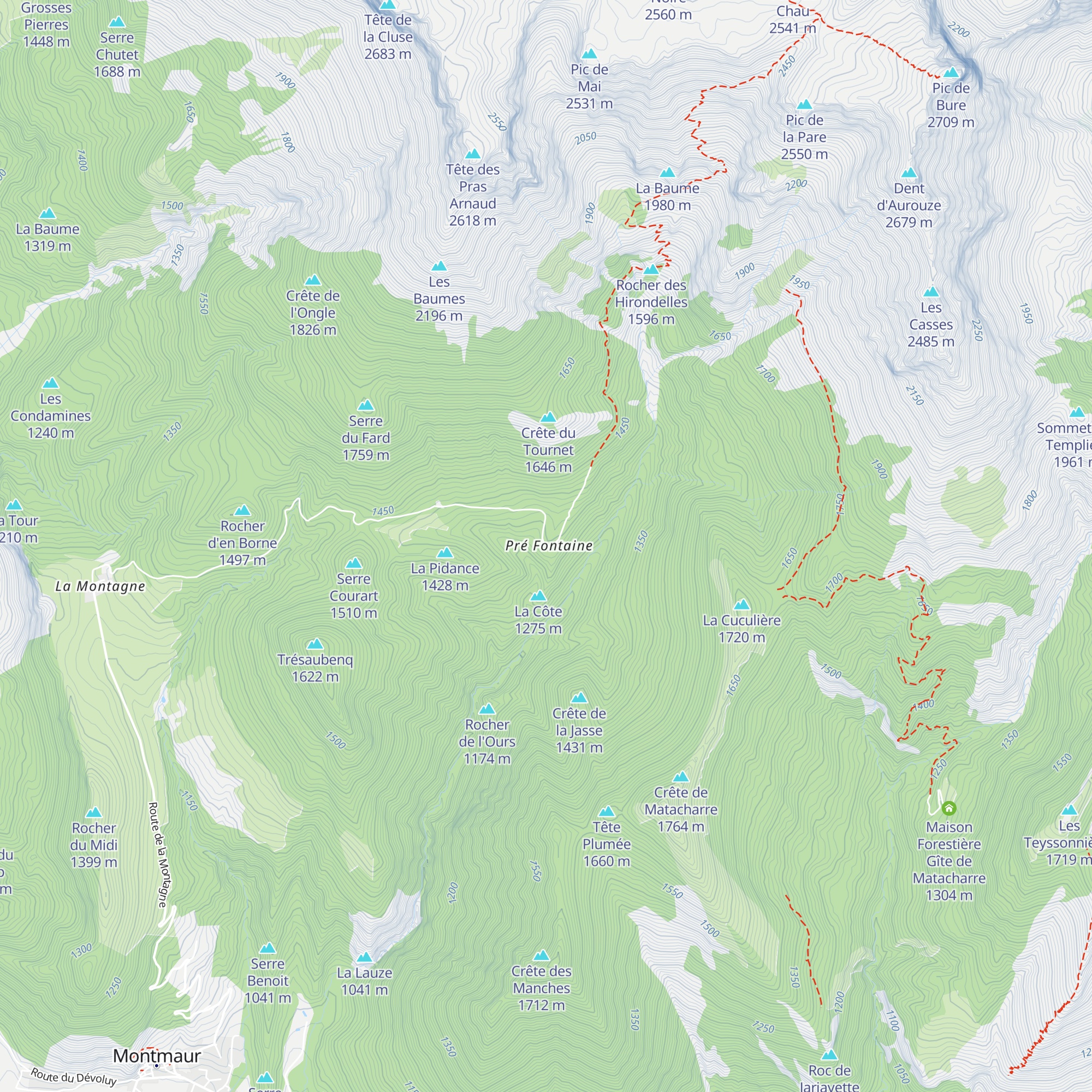 Gite de groupe des Sauvas map
