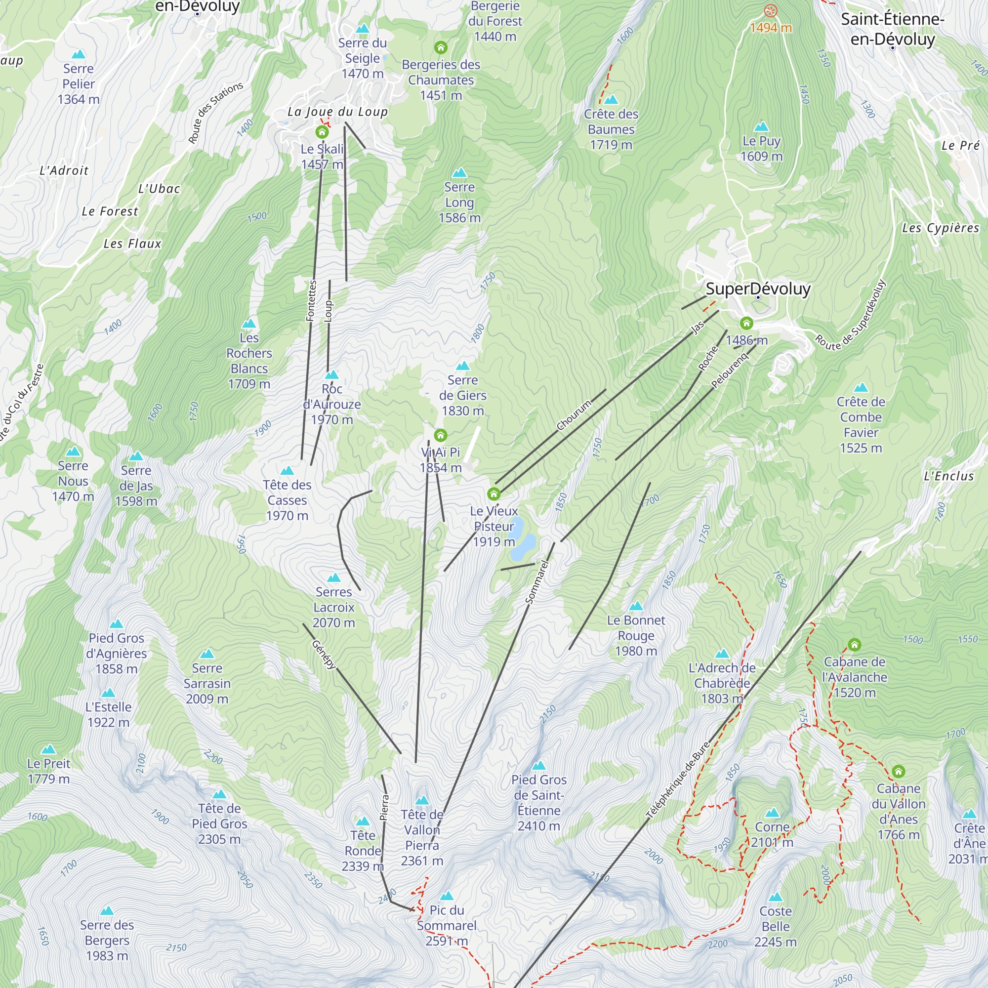 Le Vieux Pisteur map