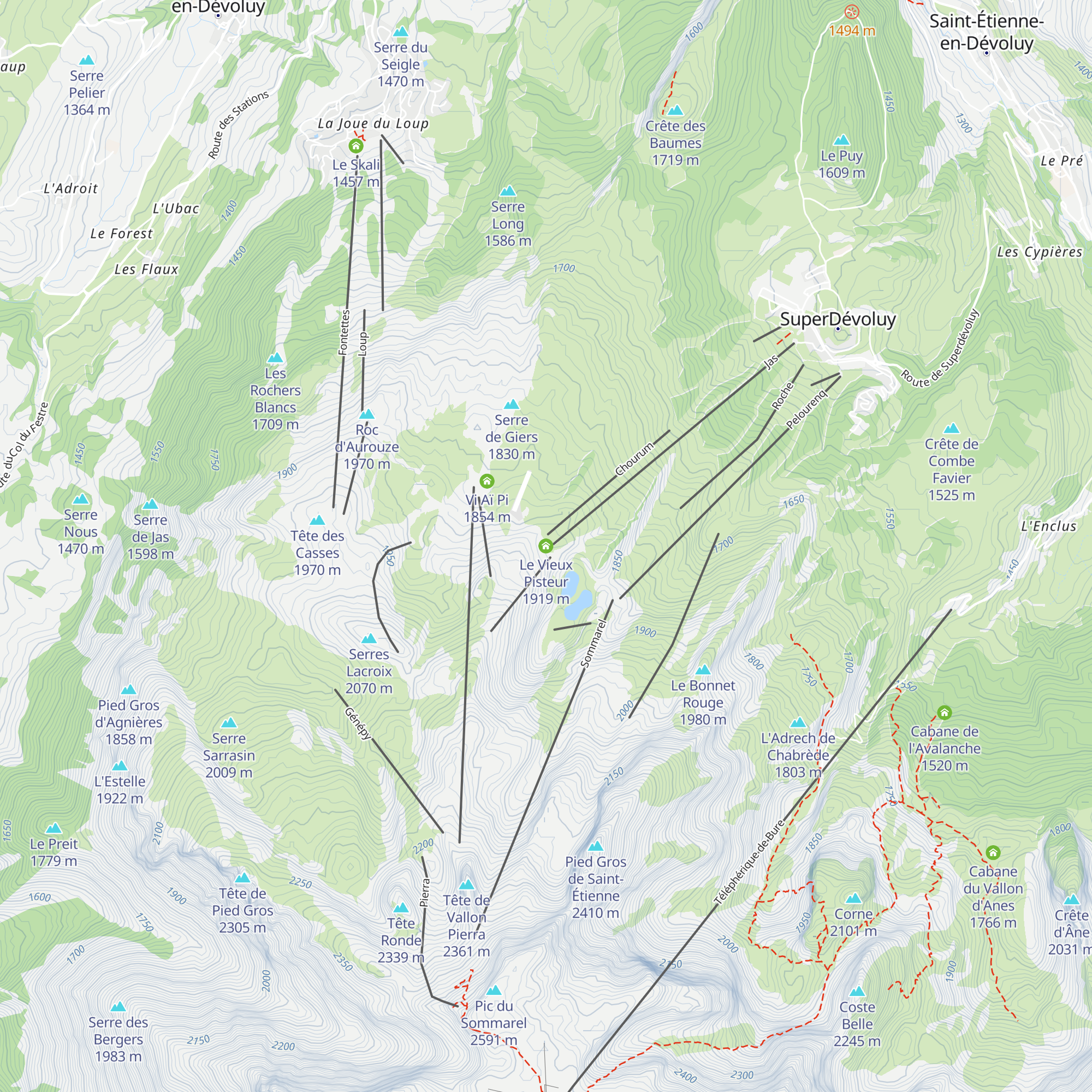 Le Vieux Pisteur map