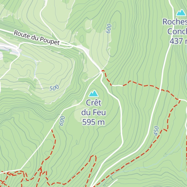 Map of Crêt du Feu