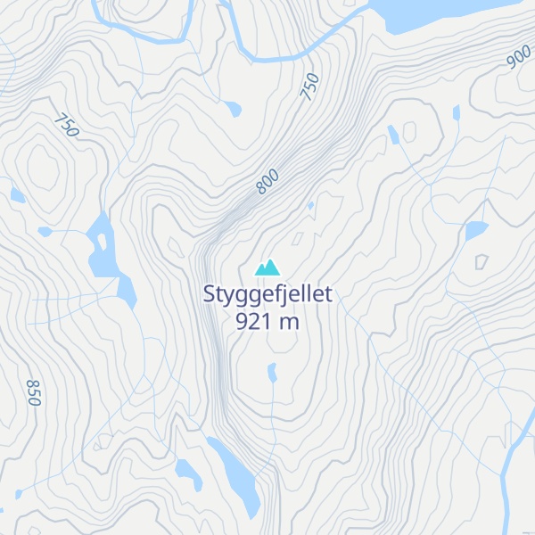 Map of Styggefjellet