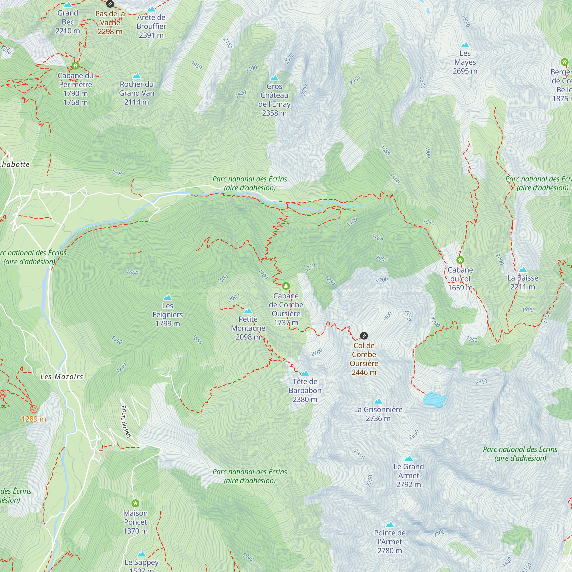 Cabane de Combe Oursière map