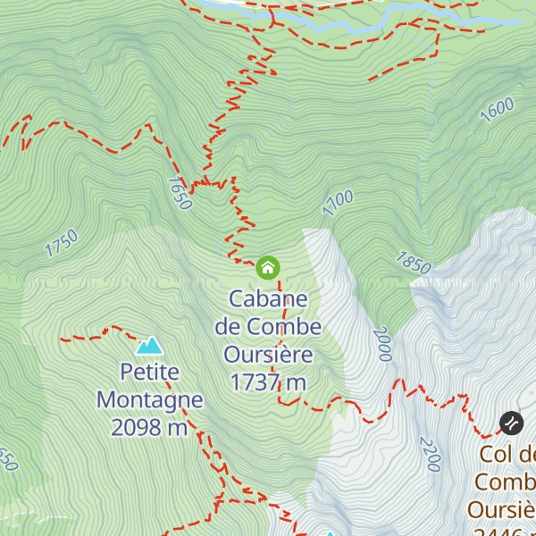 Map of Cabane de Combe Oursière