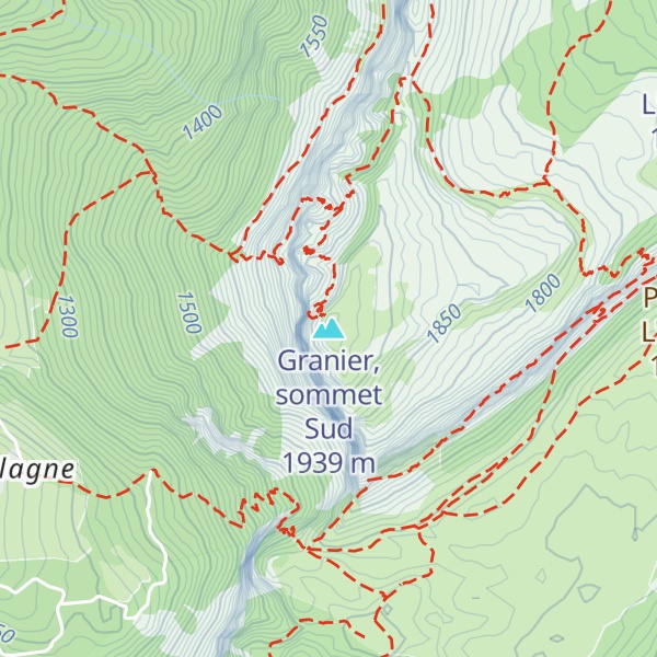 Map of Granier, sommet Sud