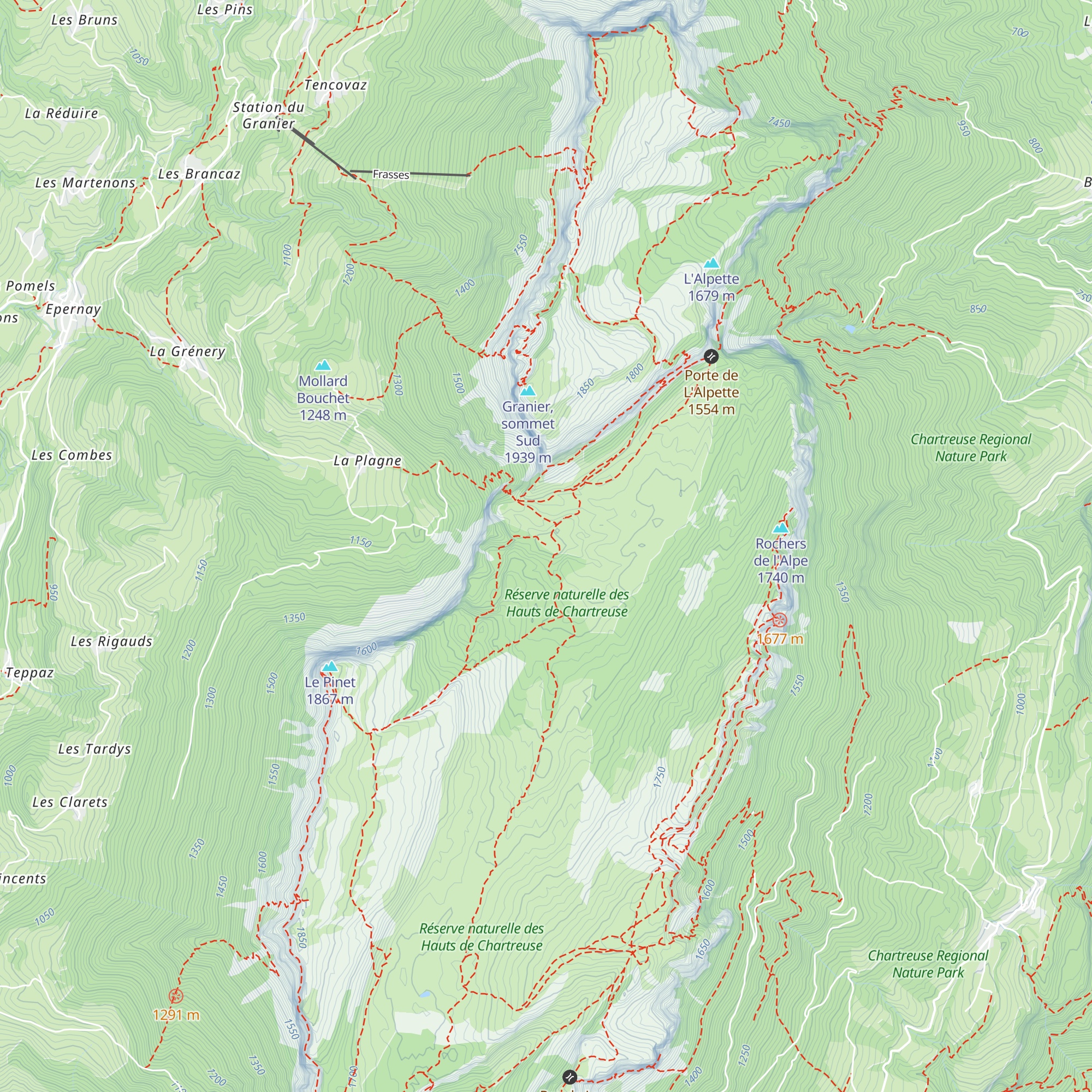 Cabane de l'Alpette map