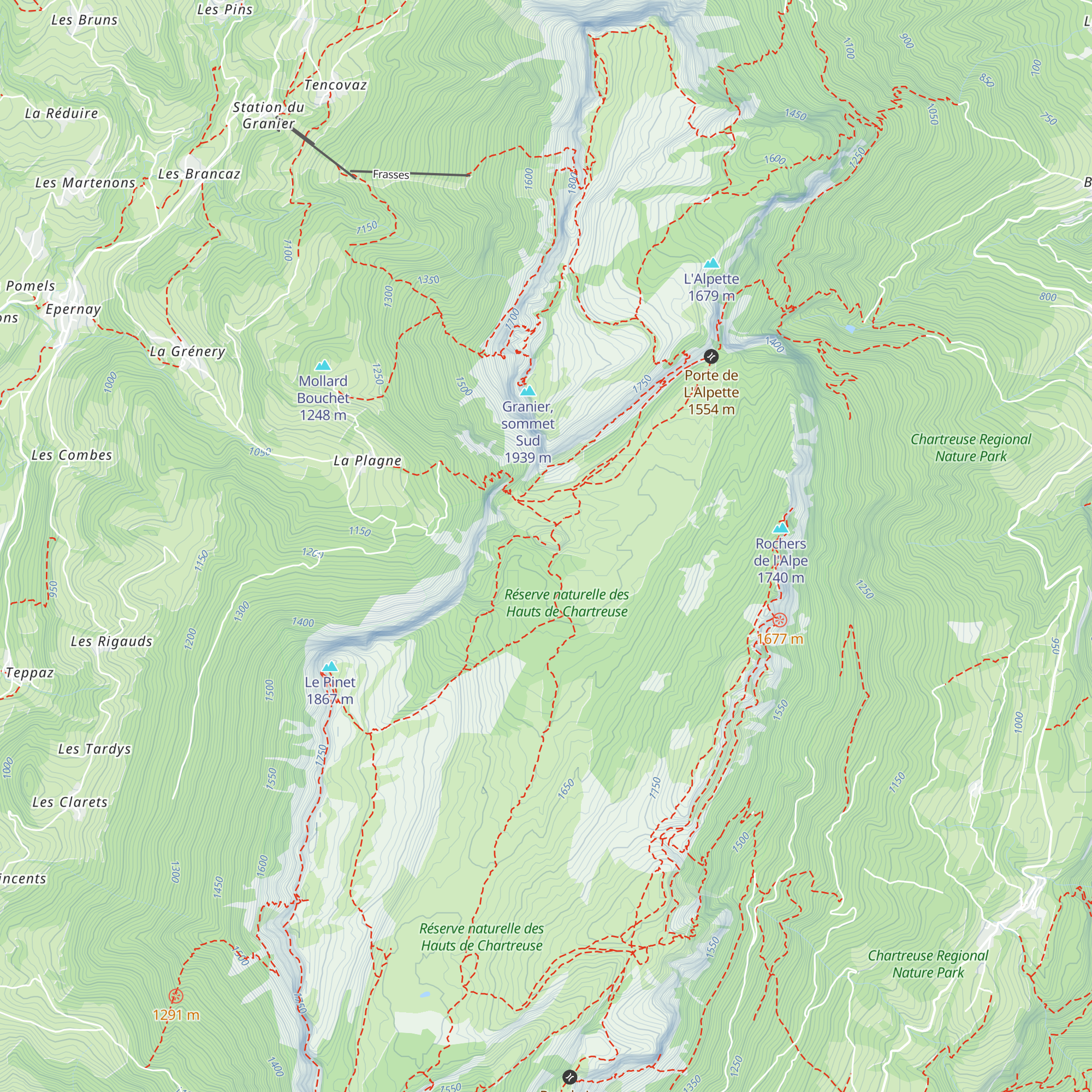 Cabane de l'Alpette map