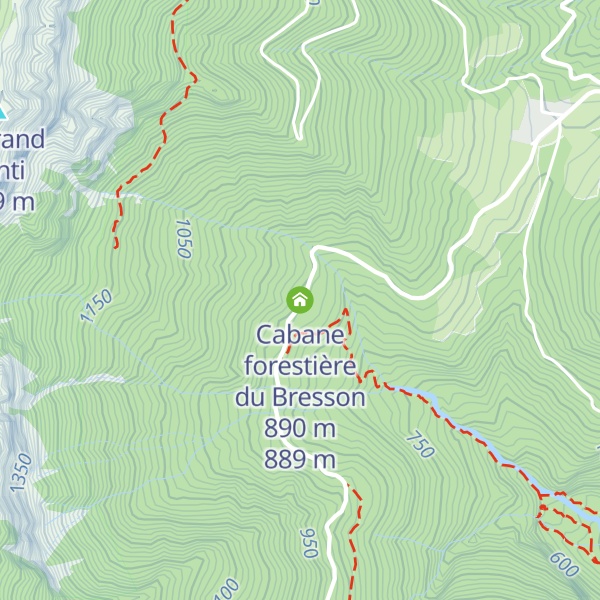 Map of Cabane forestière du Bresson 890 m