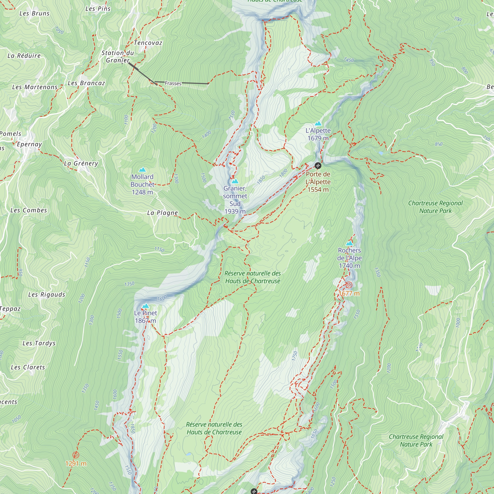 Chalet de L'Alpette map