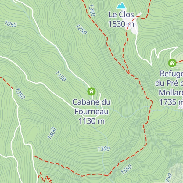 Map of Cabane du Fourneau