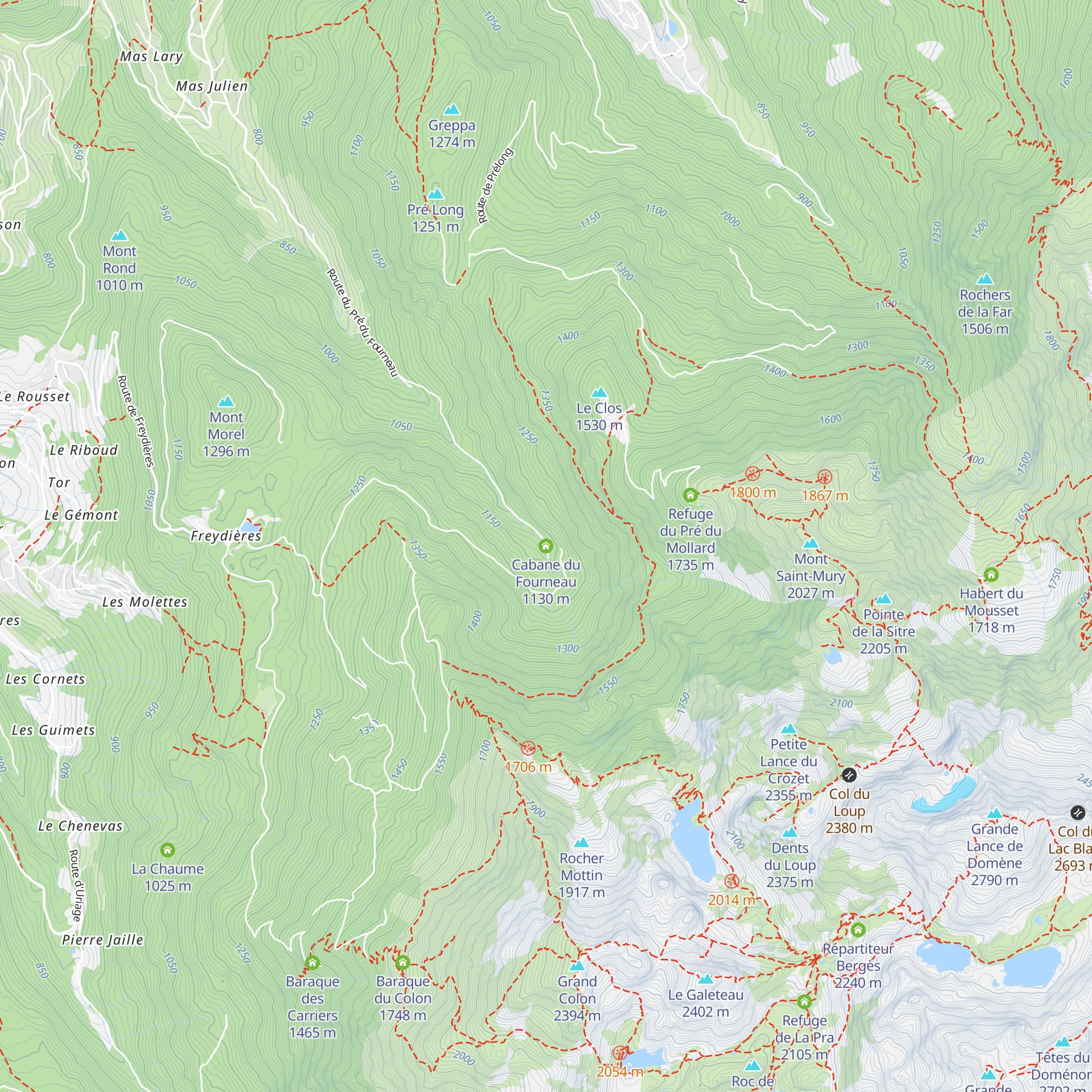 Cabane du Fourneau map