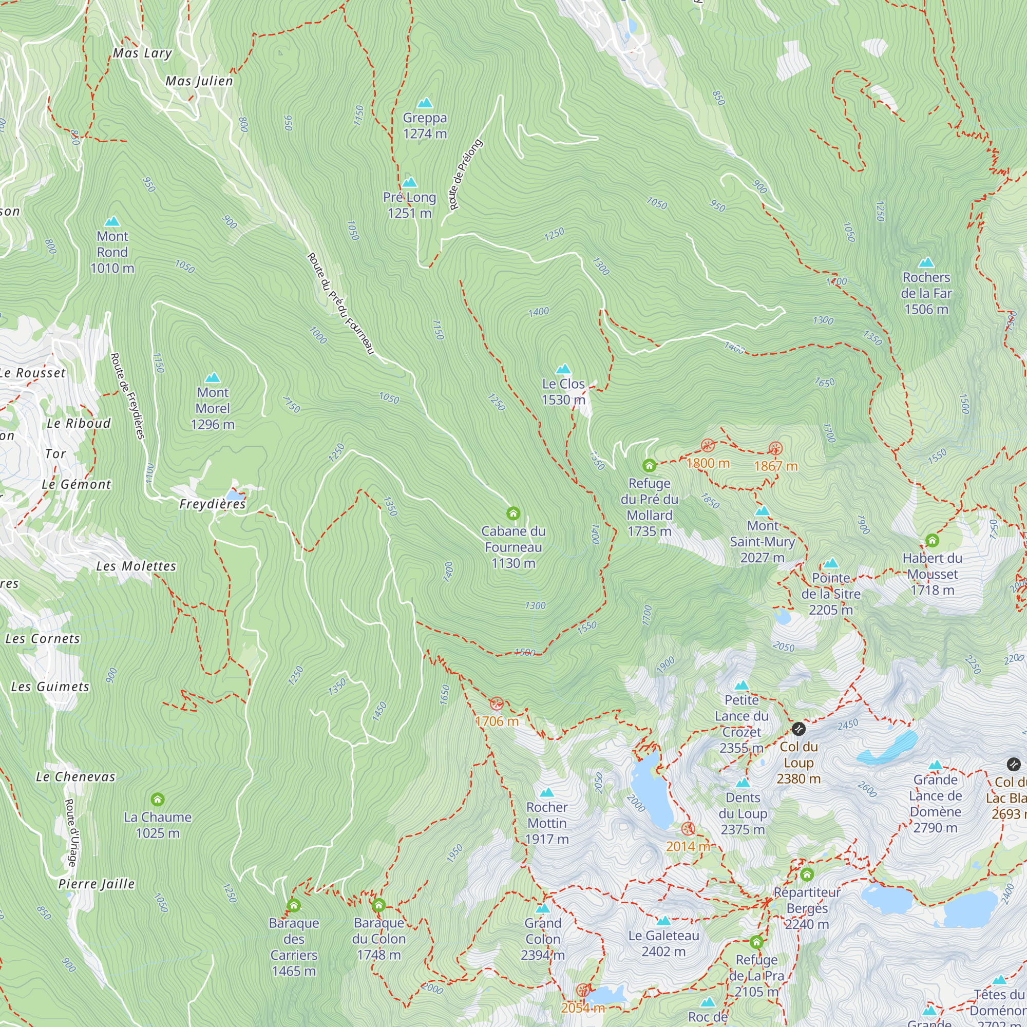 Cabane du Fourneau map