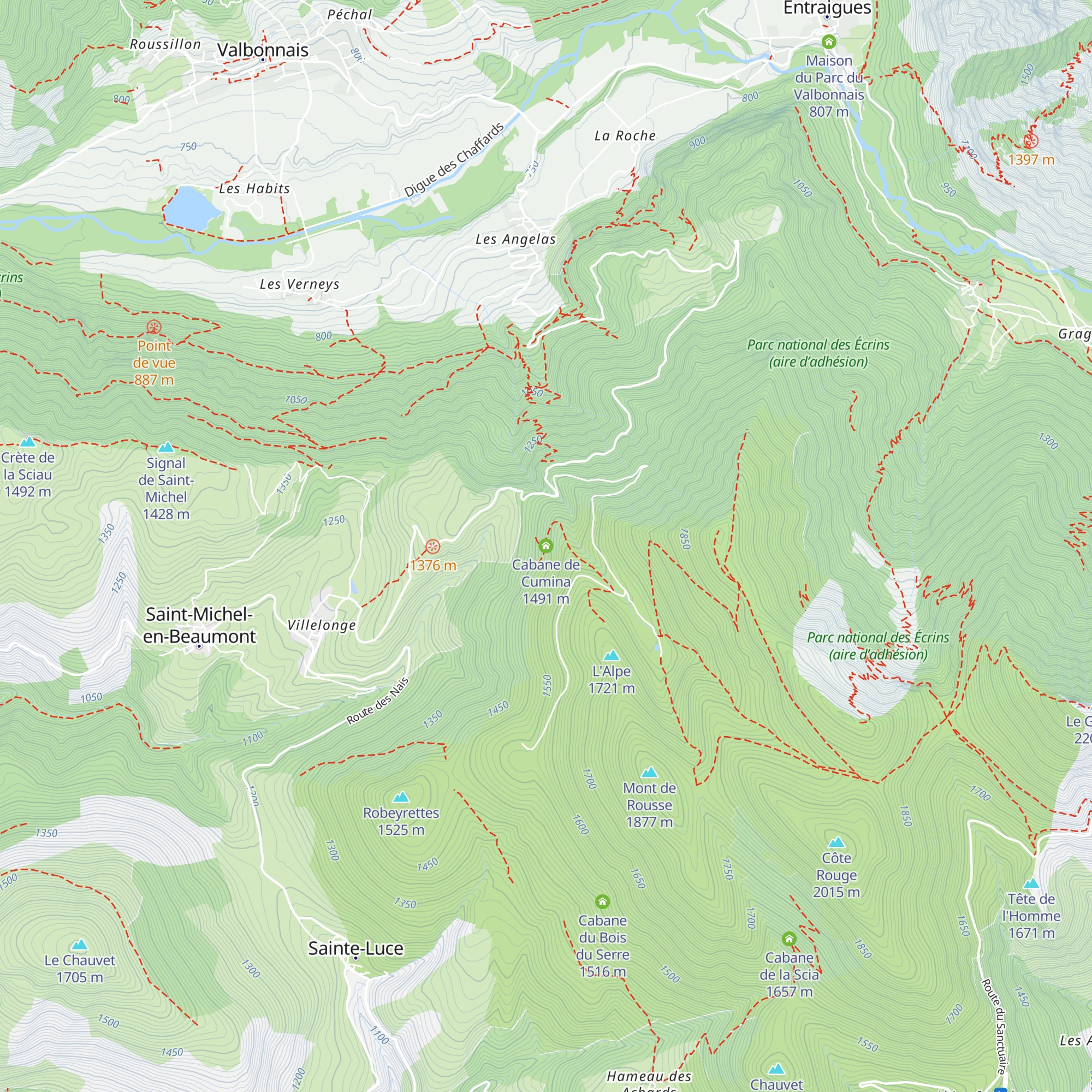 Cabane de Cumina map