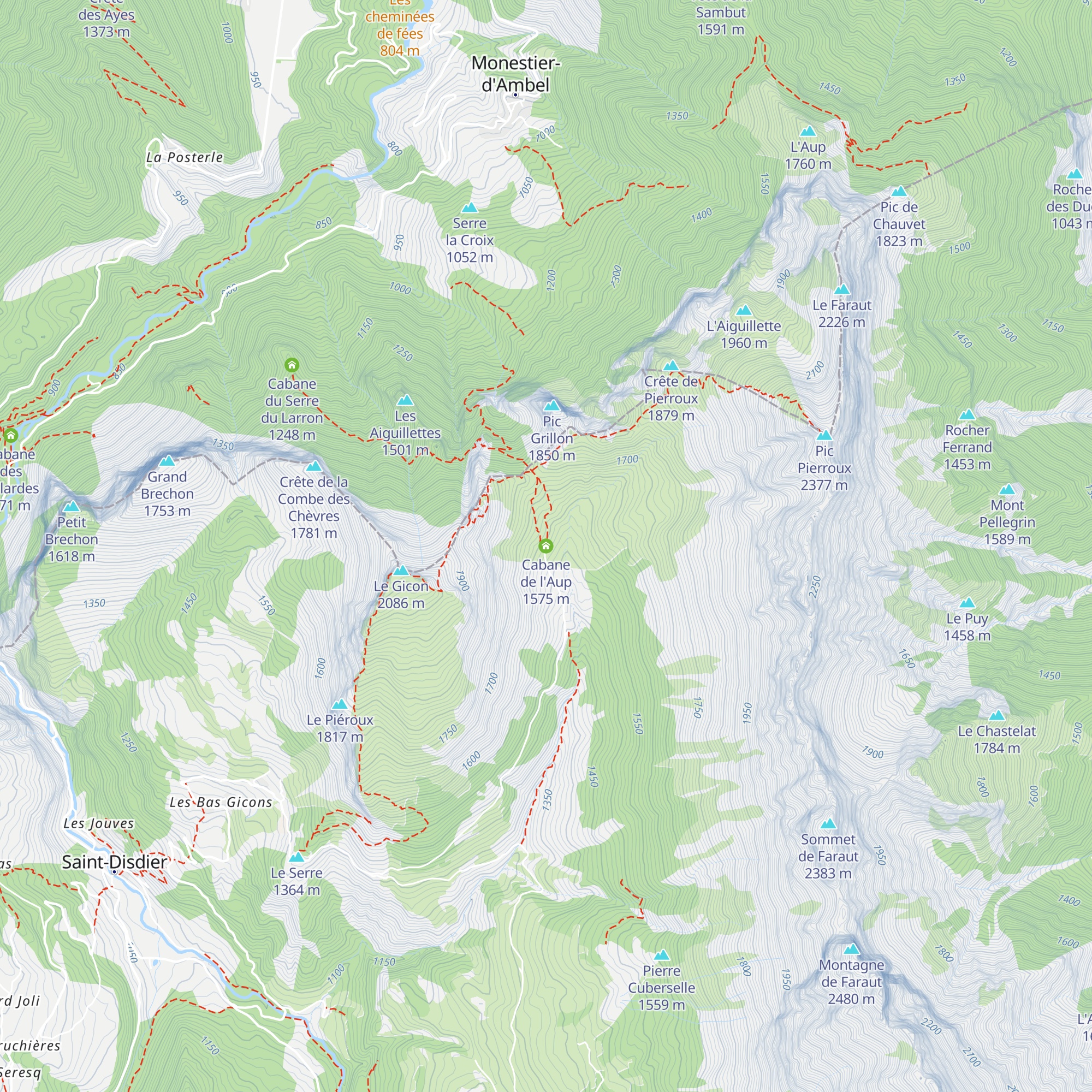 Cabane de l'Aup map