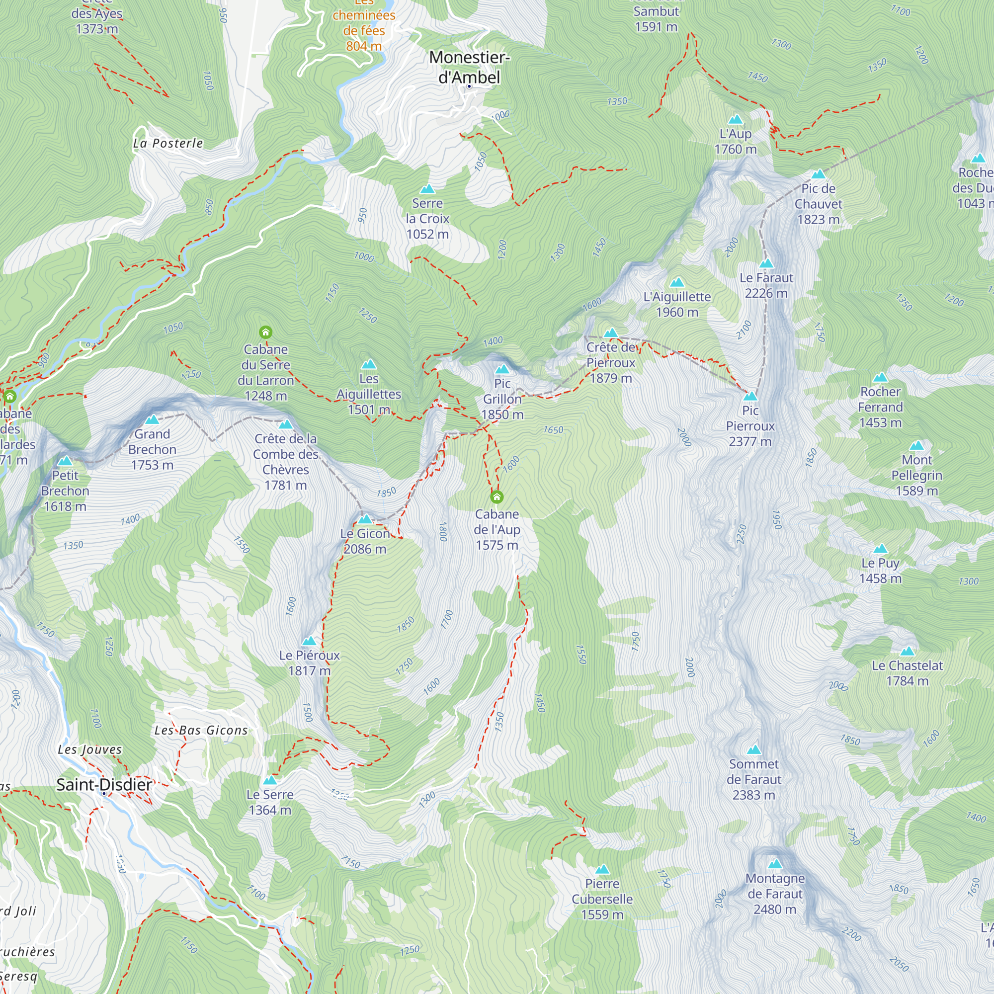 Cabane de l'Aup map