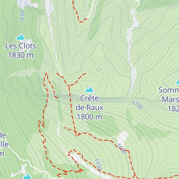 Map of Crête de Raux