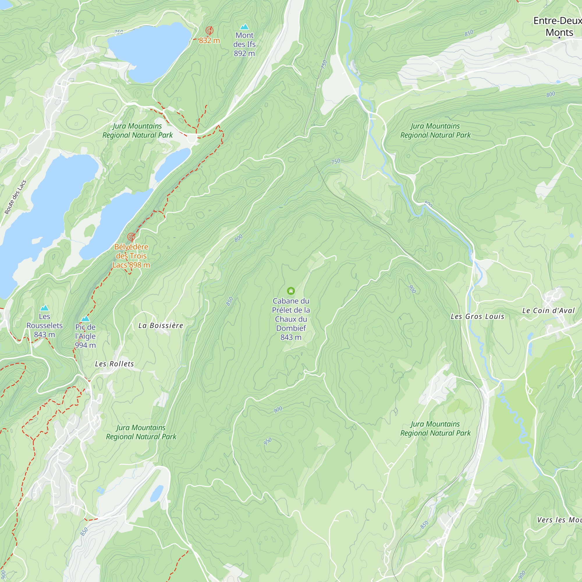 Cabane du Prélet de la Chaux du Dombief map