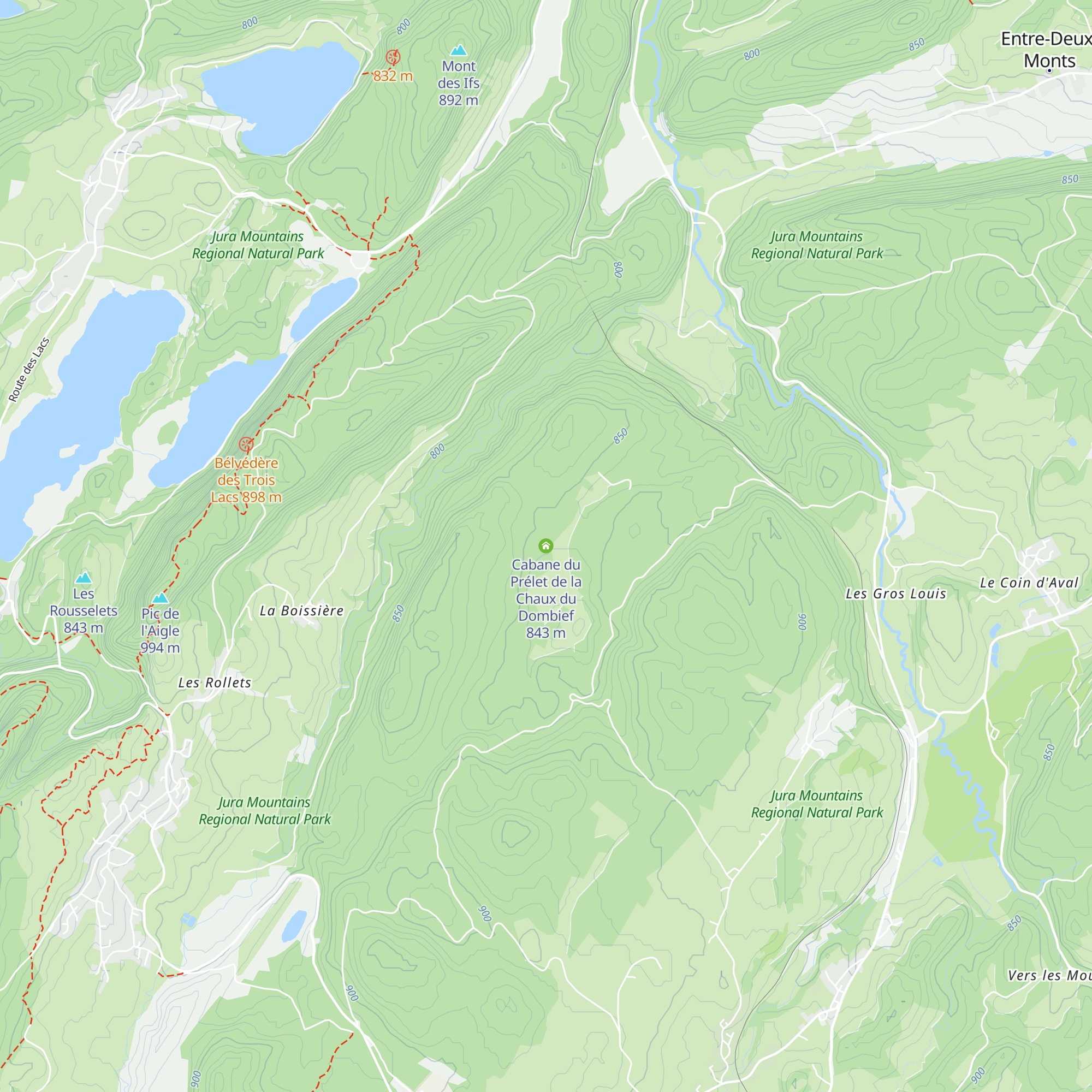 Cabane du Prélet de la Chaux du Dombief map