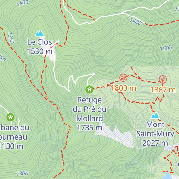 Map of Refuge du Pré du Mollard