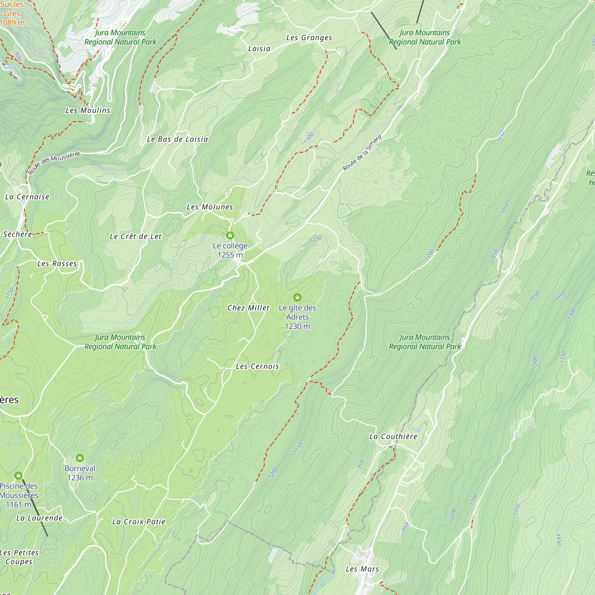 Le gîte des Adrets map