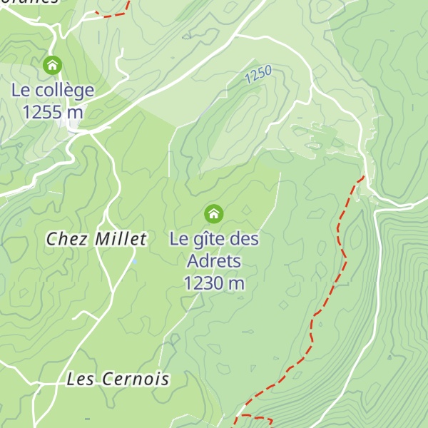 Map of Le gîte des Adrets