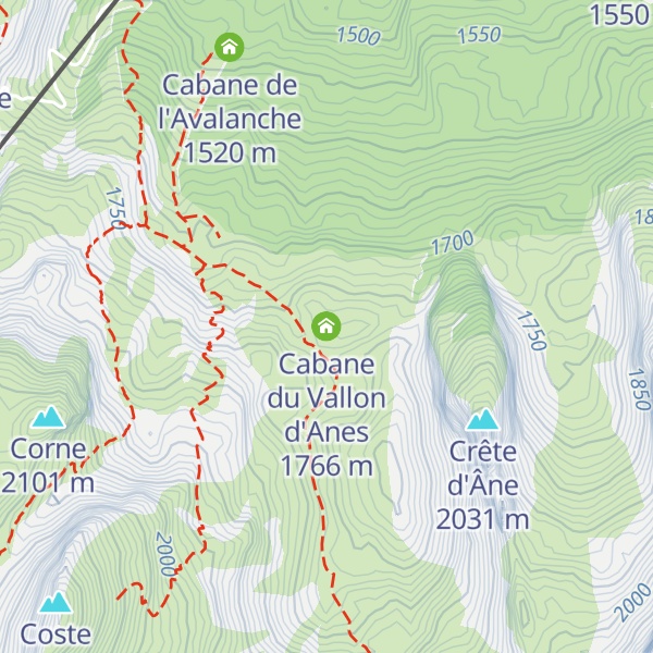 Map of Cabane du Vallon d'Anes