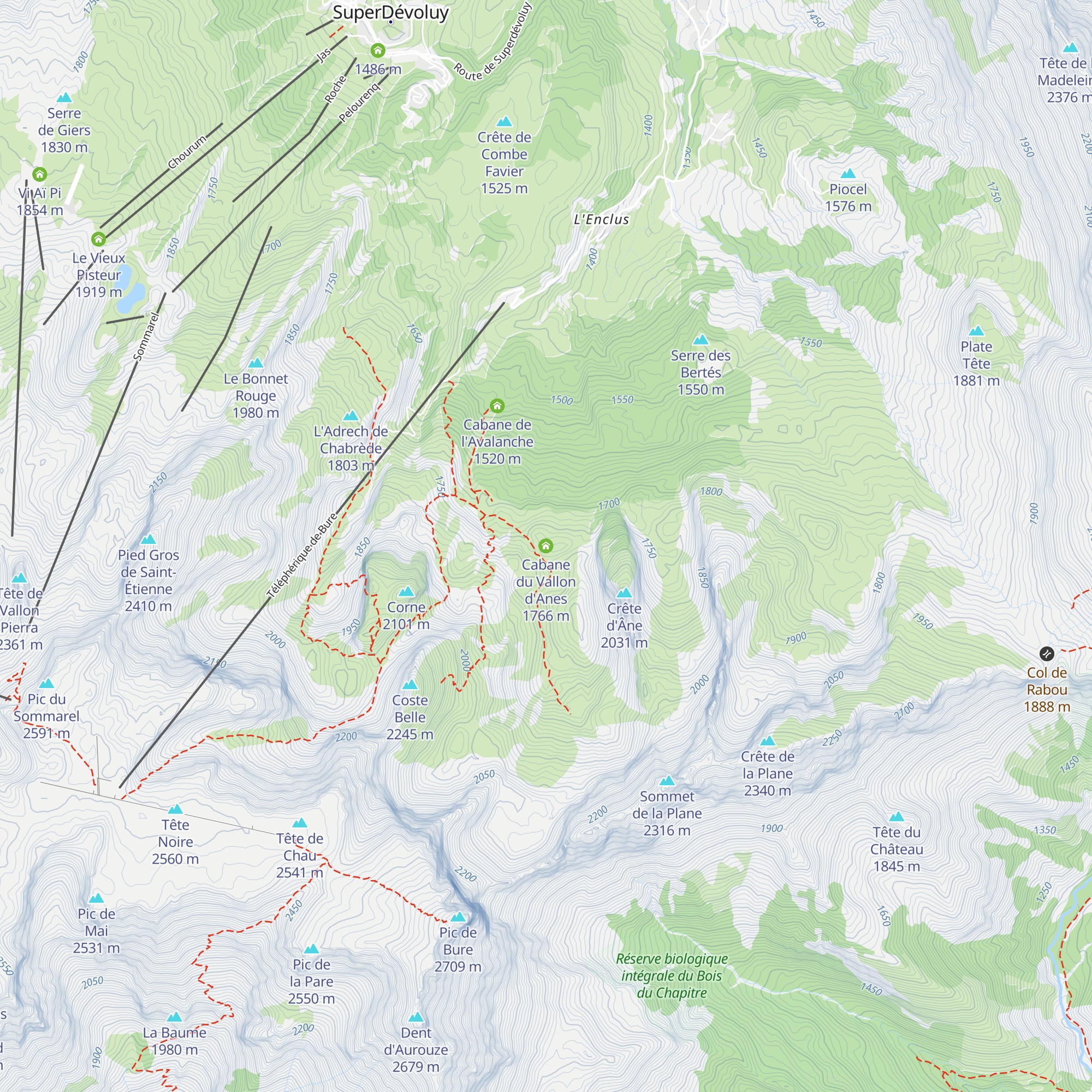 Cabane du Vallon d'Anes map