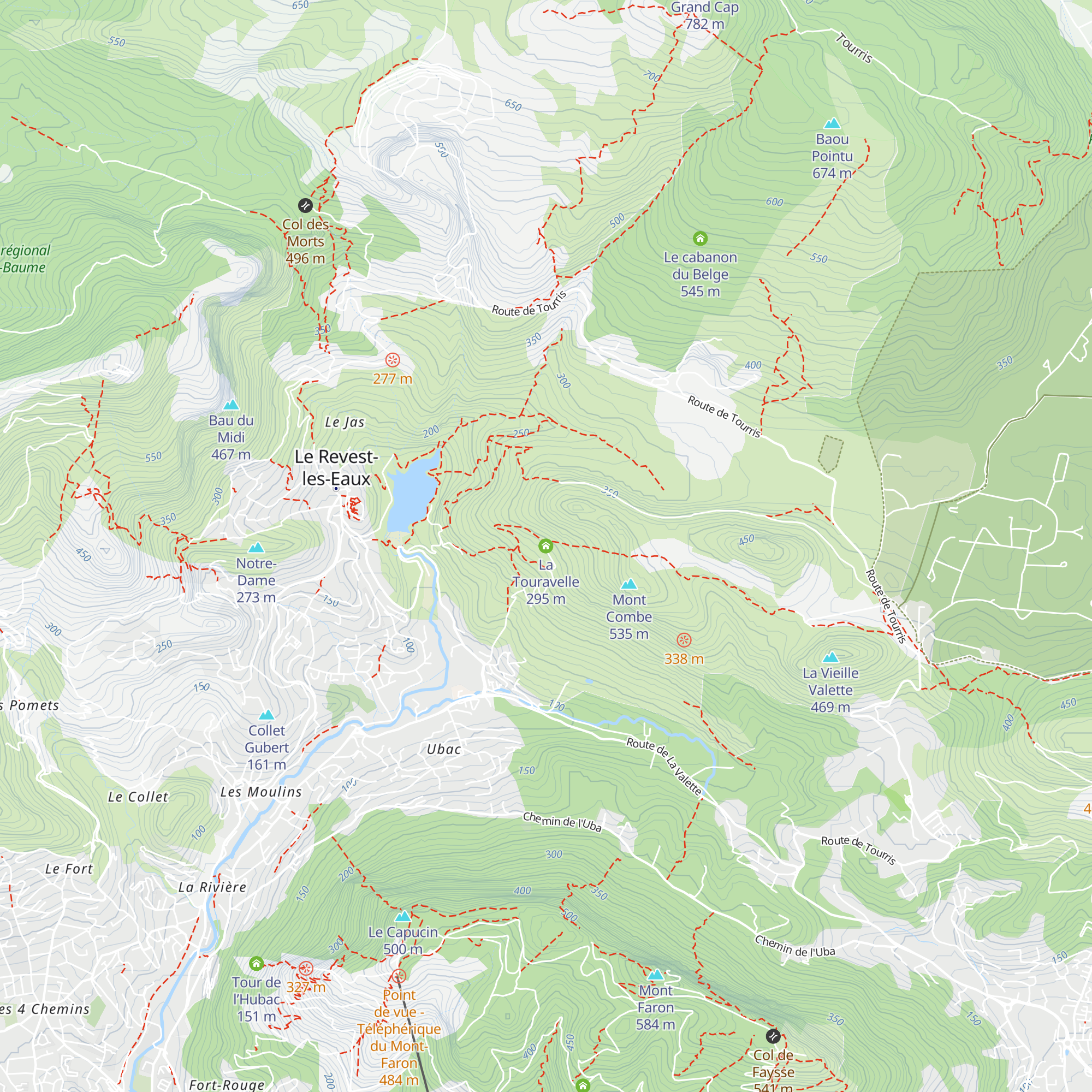 La Touravelle map