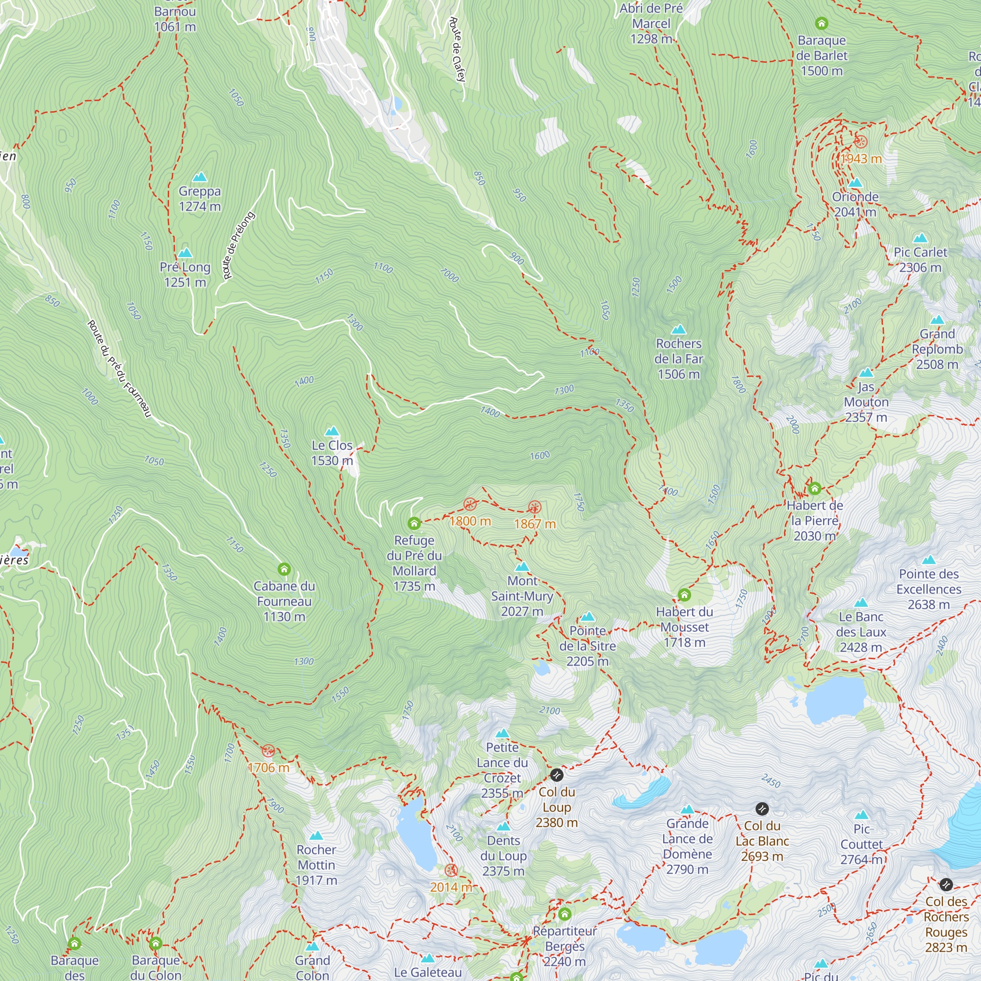 Habert des Sabottes map