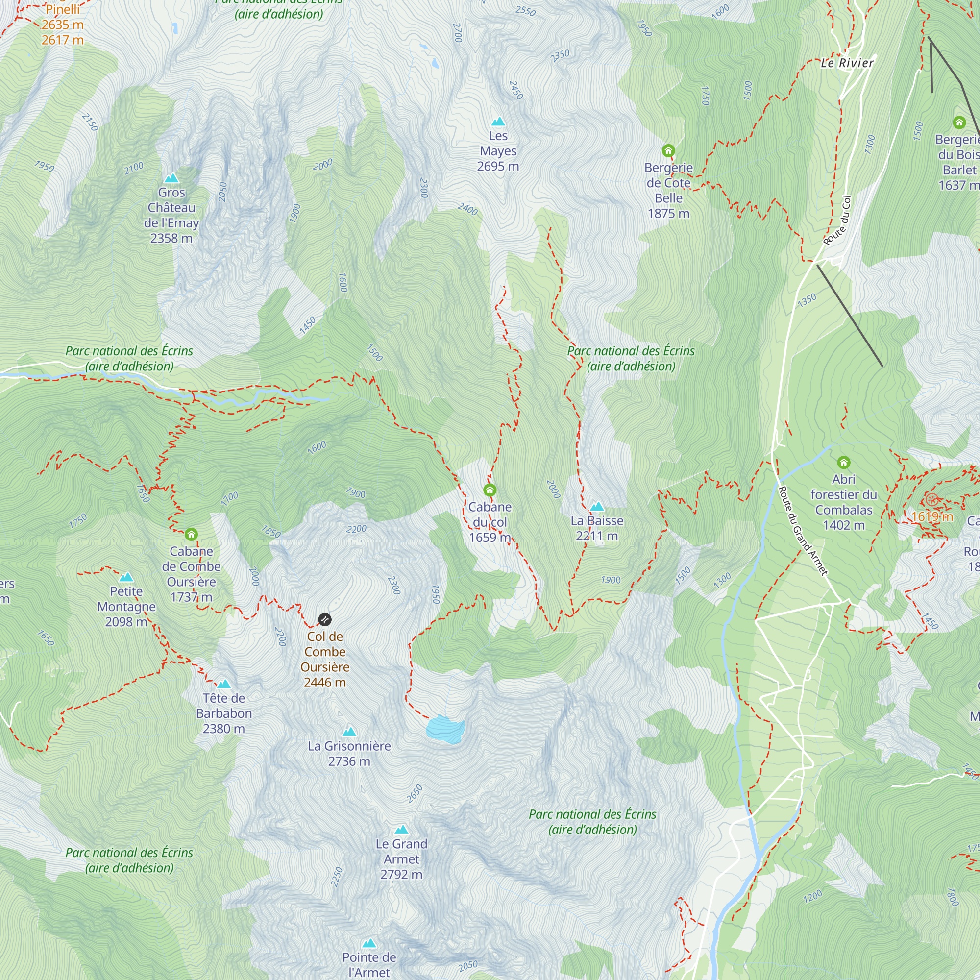 Cabane du col map