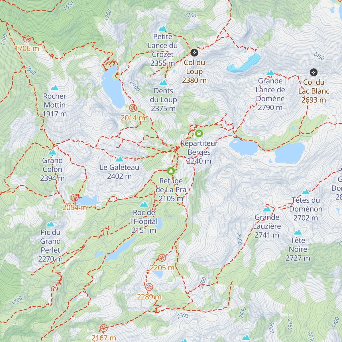 Refuge de La Pra map