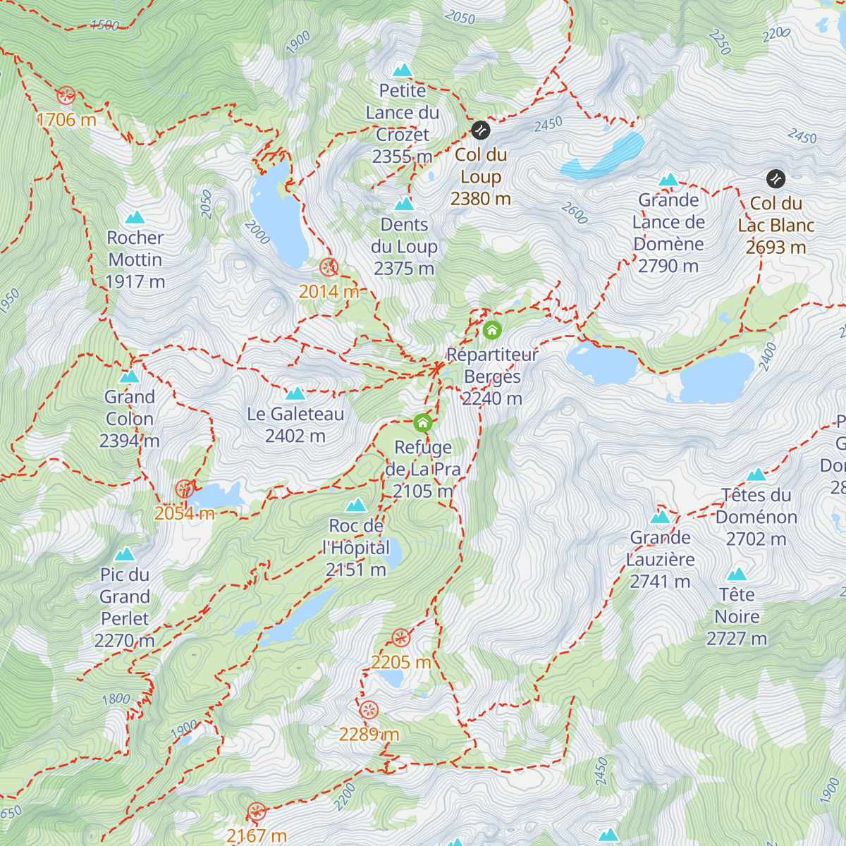 Refuge de La Pra map