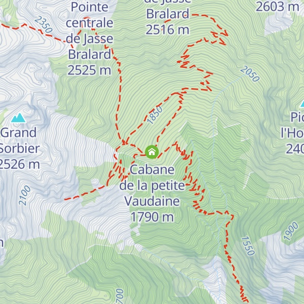 Map of Cabane de la petite Vaudaine