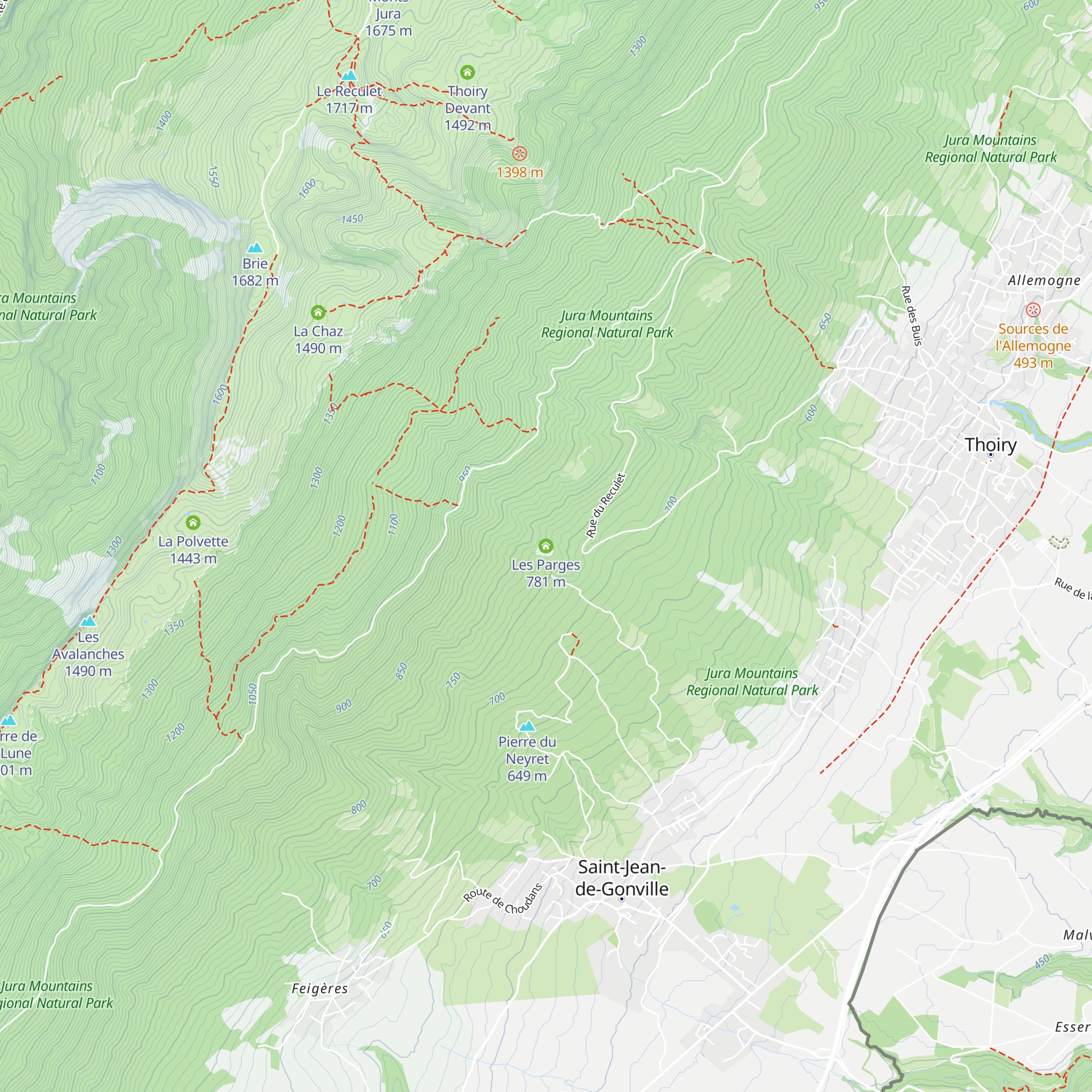 Les Parges map