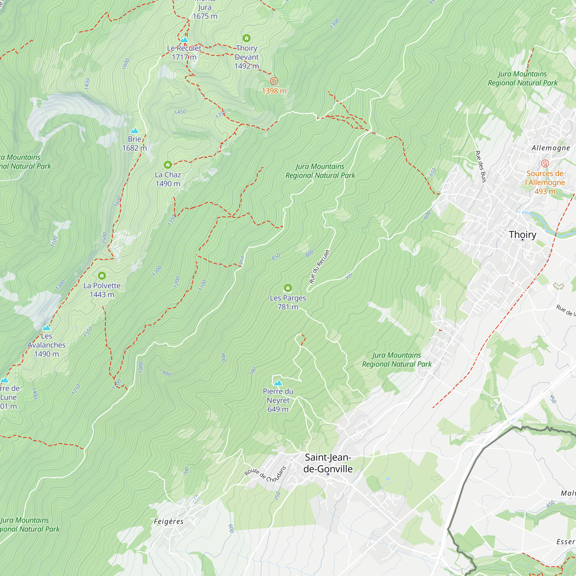 Les Parges map