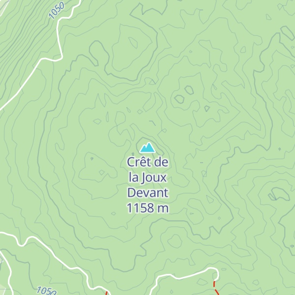 Map of Crêt de la Joux Devant