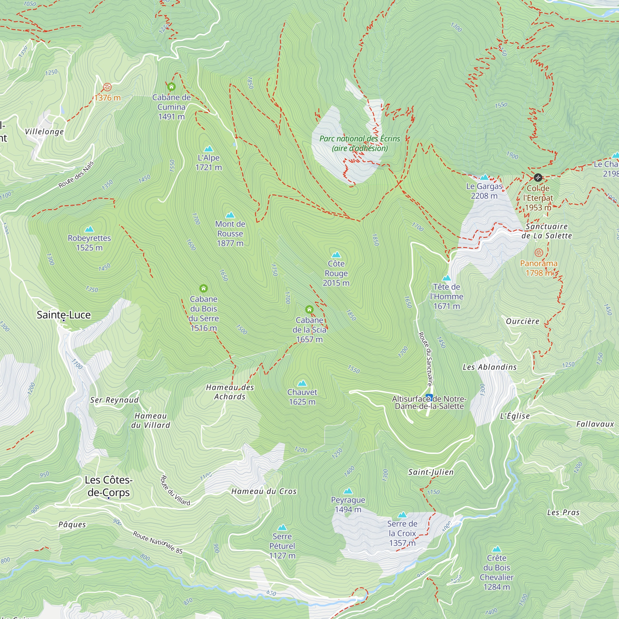 Cabane de la Scia map