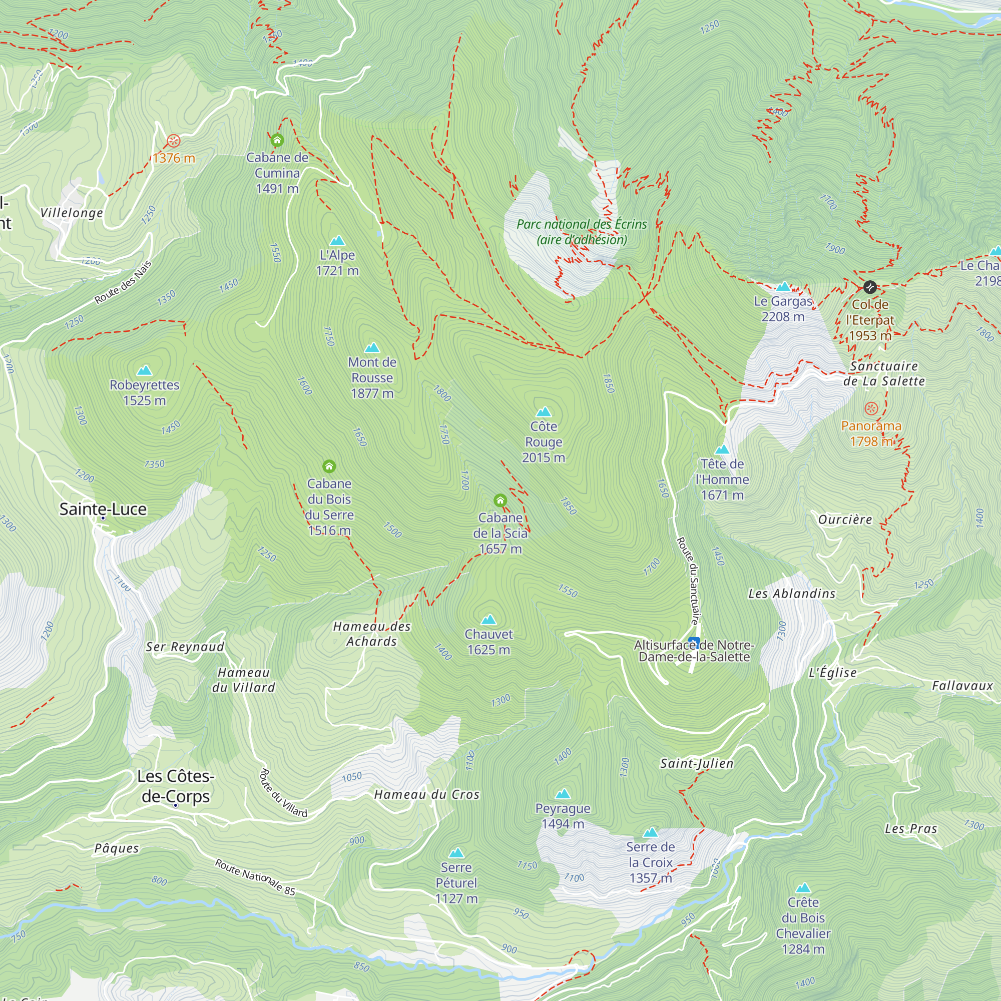 Cabane de la Scia map
