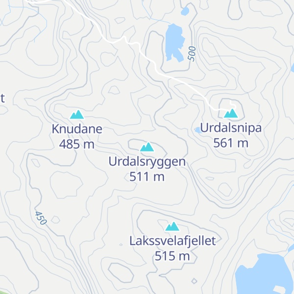 Map of Urdalsryggen