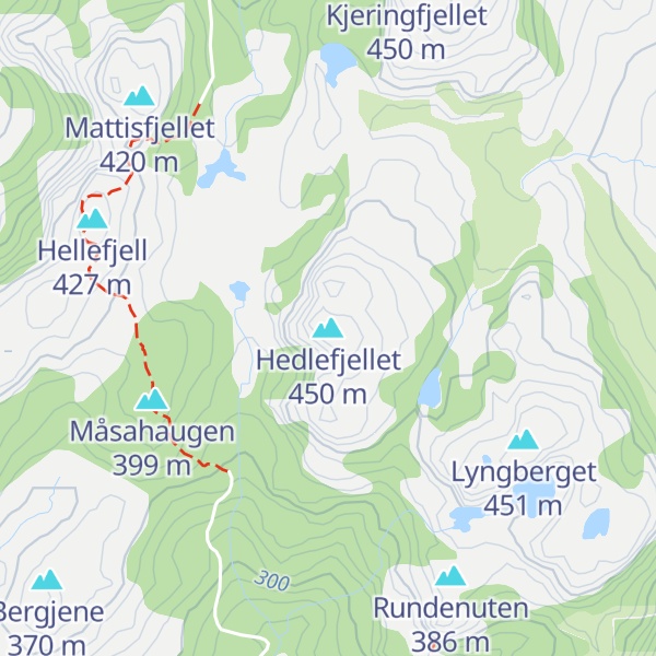 Map of Hedlefjellet