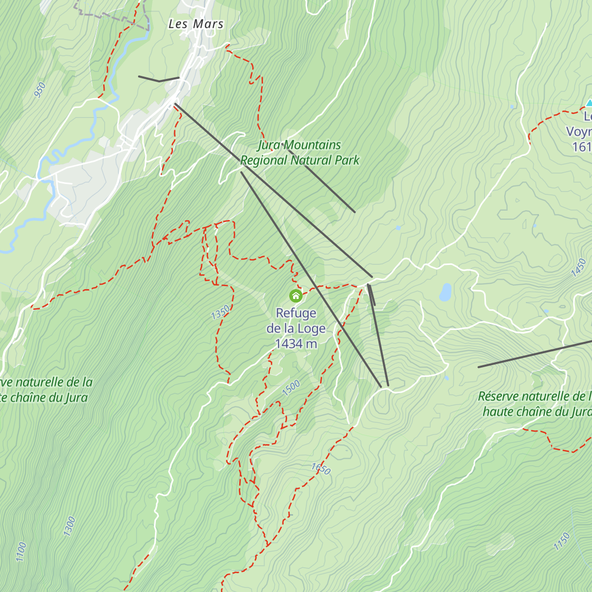 Refuge de la Loge map
