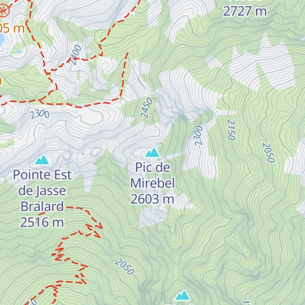Map of Pic de Mirebel