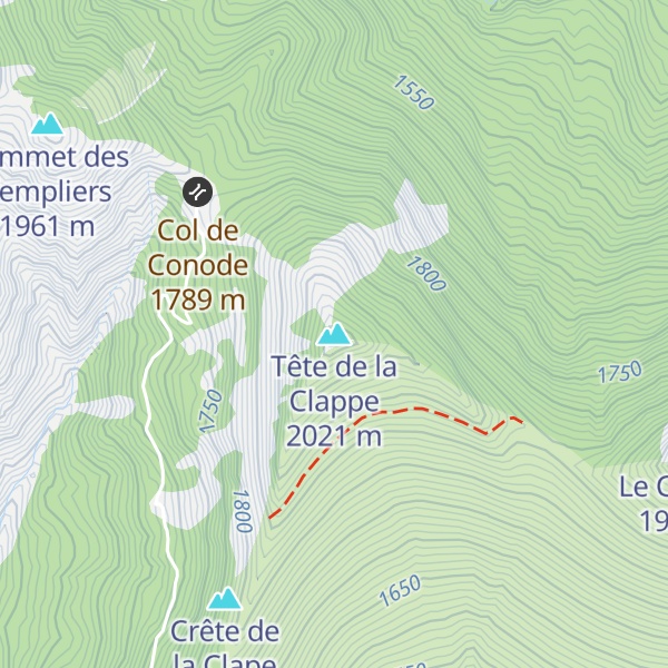 Map of Tête de la Clappe