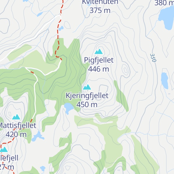 Map of Kjeringfjellet