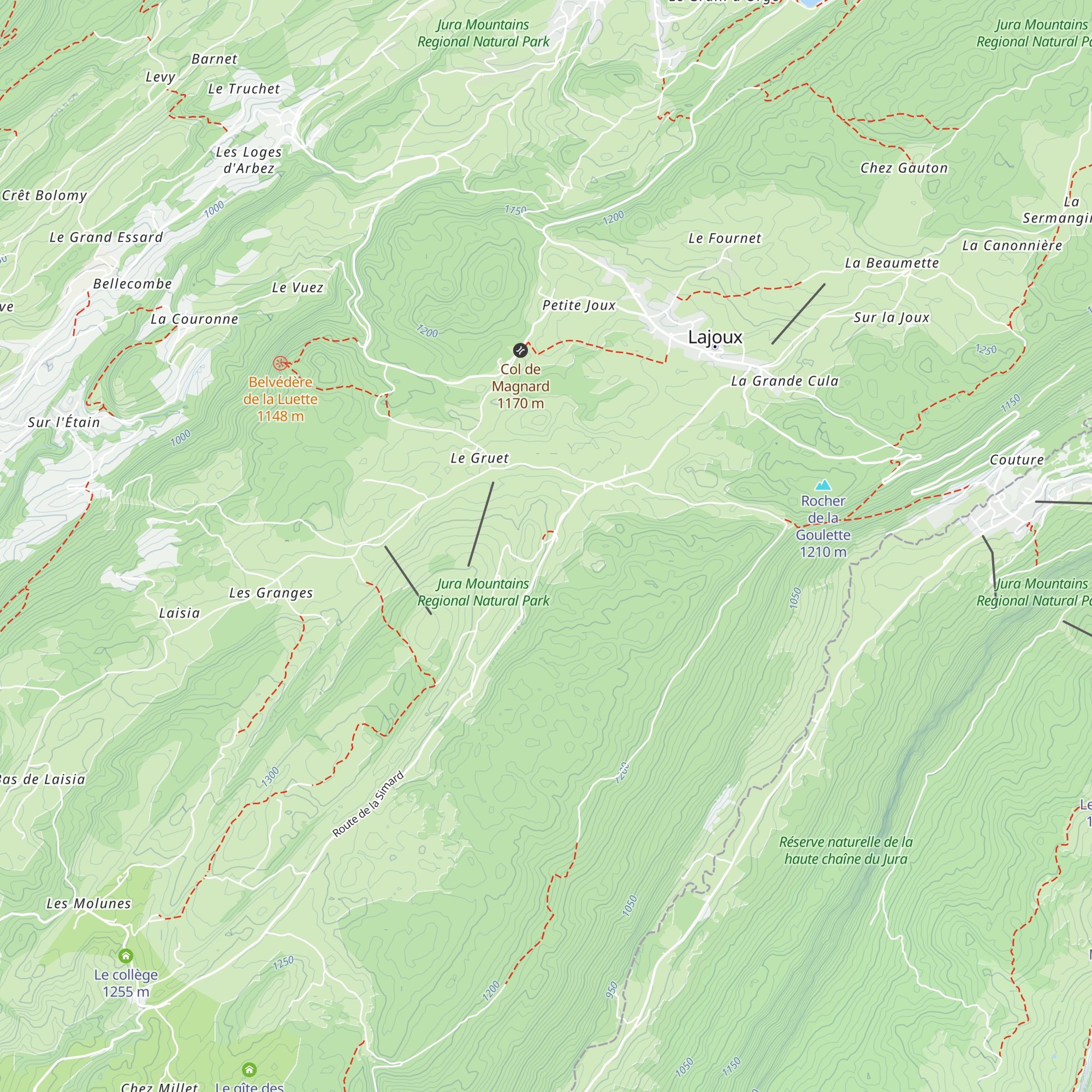 Nature à Tret les Crêts map