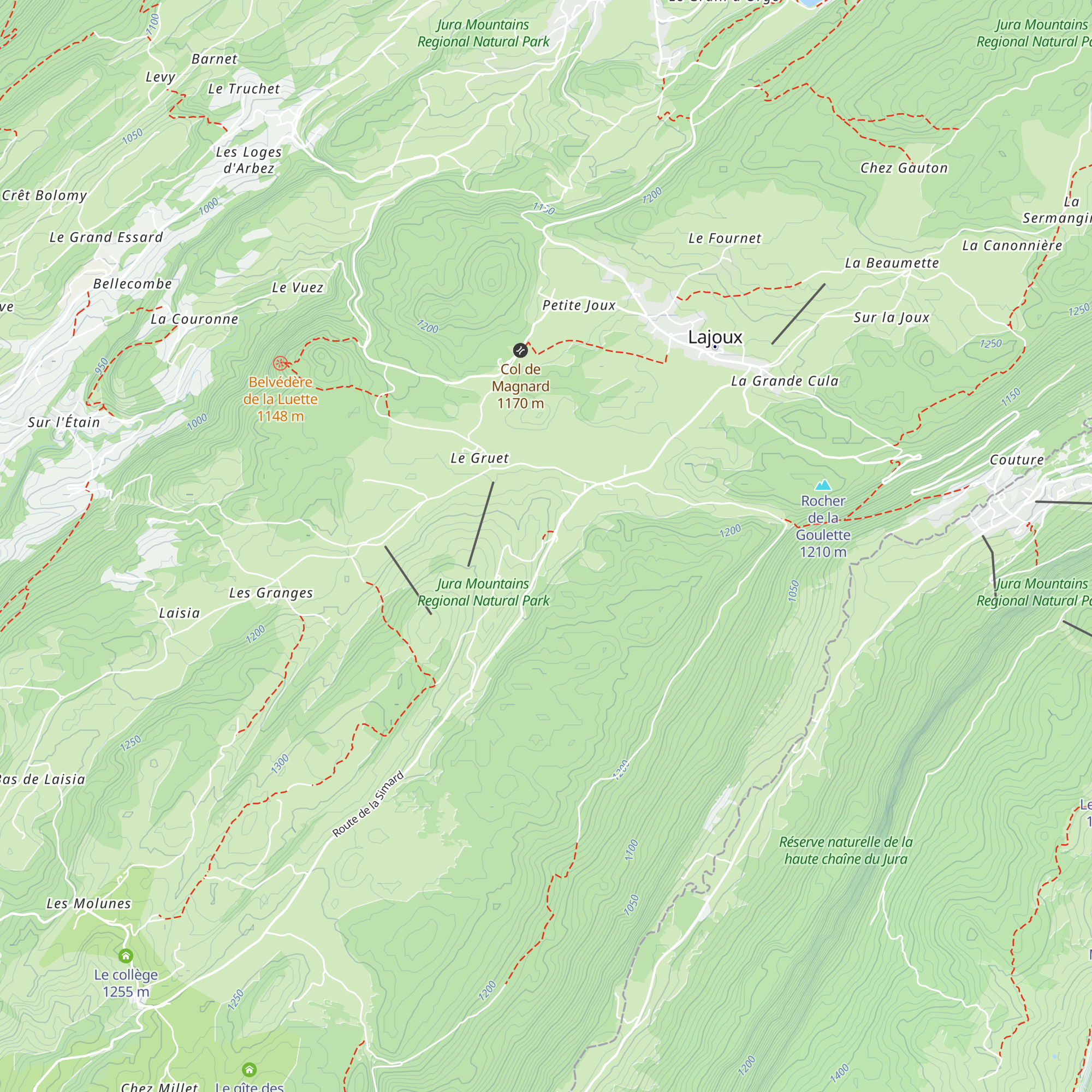 Nature à Tret les Crêts map