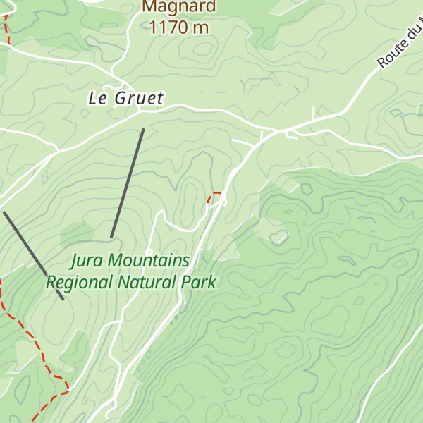 Map of Nature à Tret les Crêts