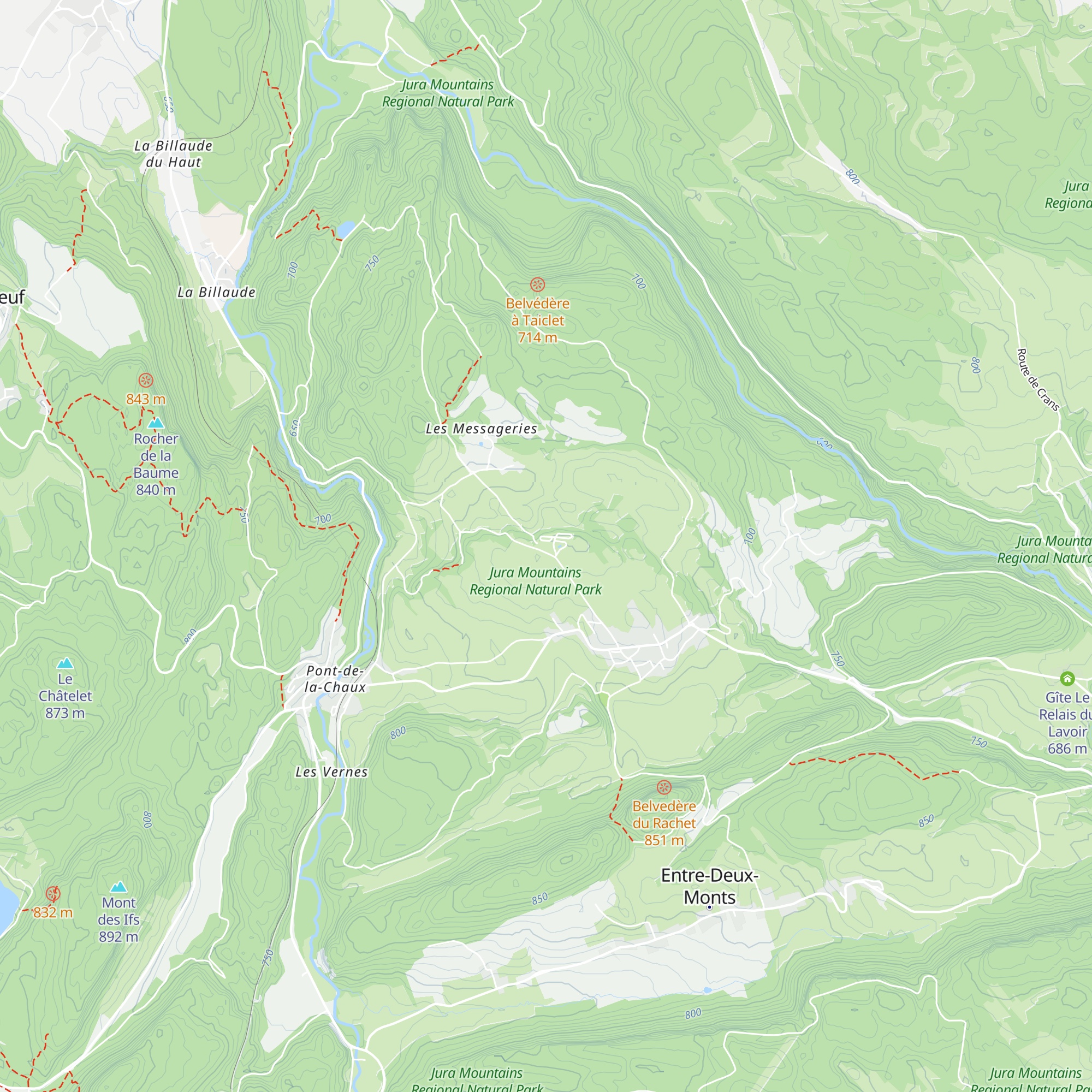 Gîtes les Cornouillers map