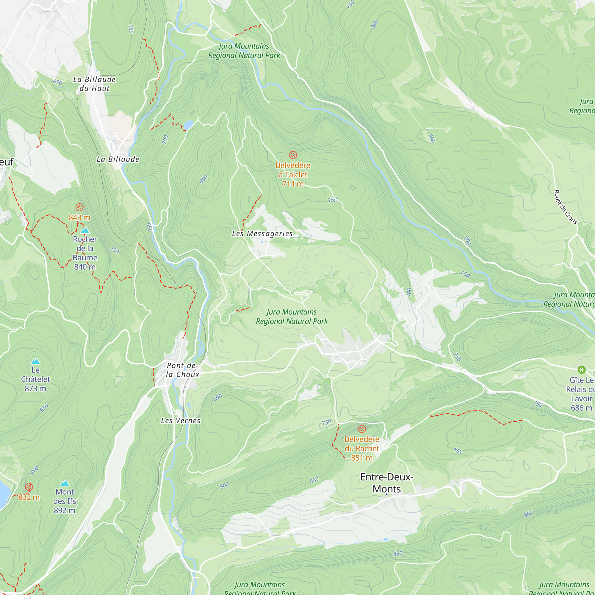 Gîtes les Cornouillers map