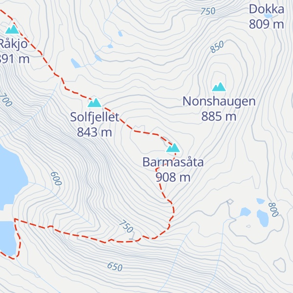 Map of Vatnastølsegga
