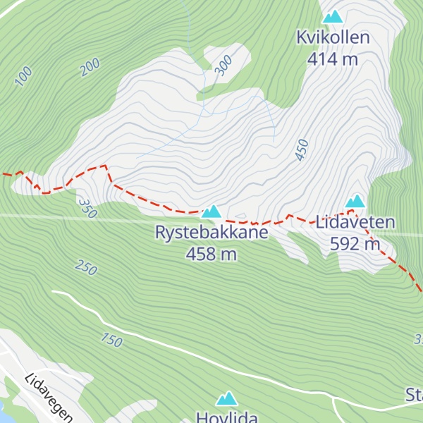 Map of Rystebakkane